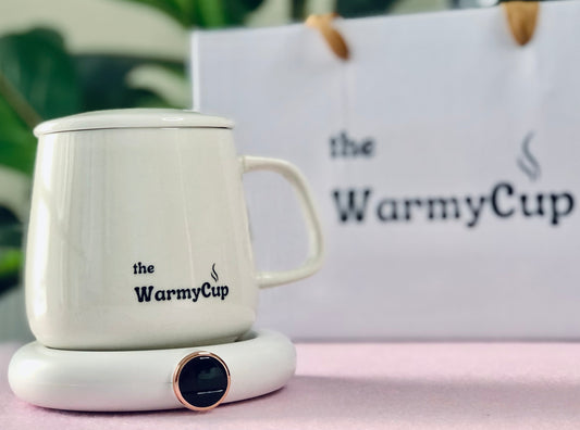 The Warmy Cup Gift Set, Smart Heating Coaster, Handmade Ceramic Mug, Coffee and Tea Appliances 