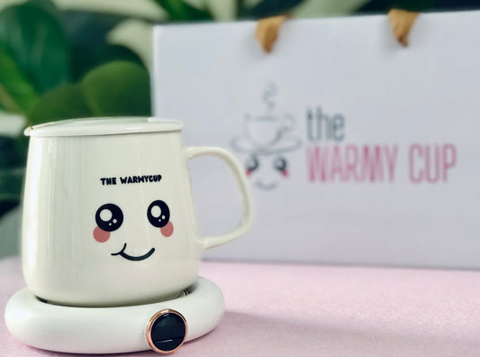 The Warmy Cup Gift Set, Smart Heating Coaster, Handmade Ceramic Mug, Coffee and Tea Appliances 
